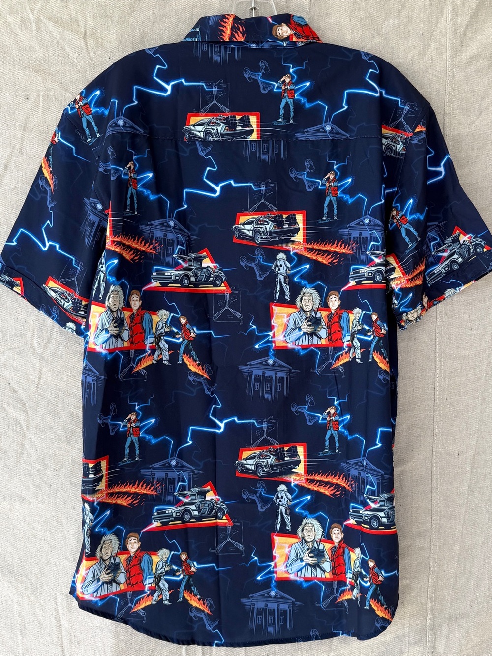 RSVLTS Size Large Back to the Future KUNUFLEX Marty McFly Button Up Shirt NWT - Picture 3 of 7